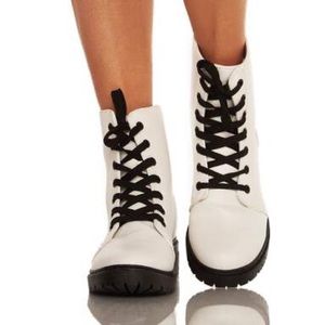White combat boots